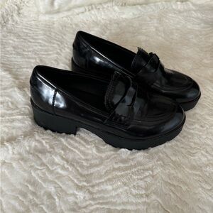 Madden Girl Black Chunky Loafers